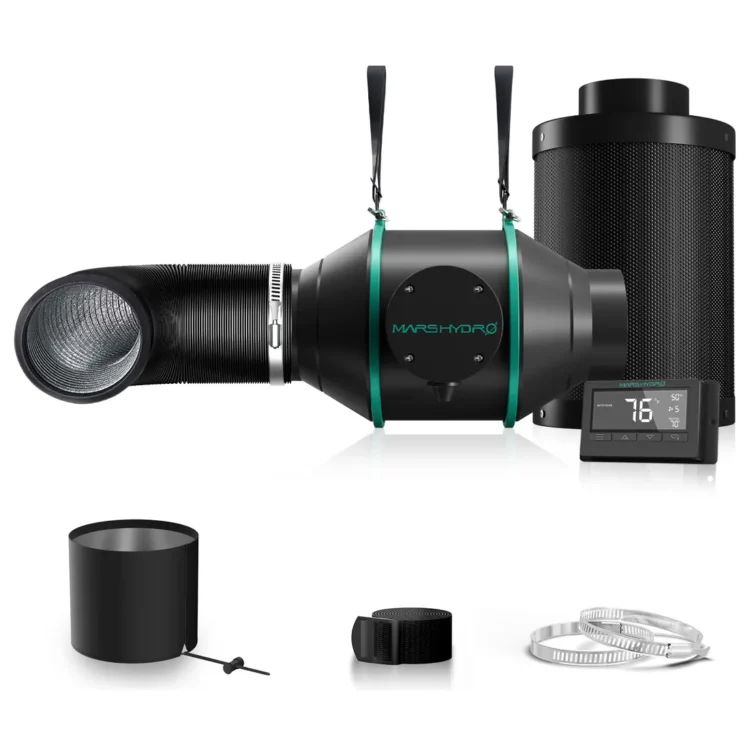 Mars Hydro - Inline Fan + Refillable Carbon Filter + Fan Controller Kit 100mm @ 348 m³/t