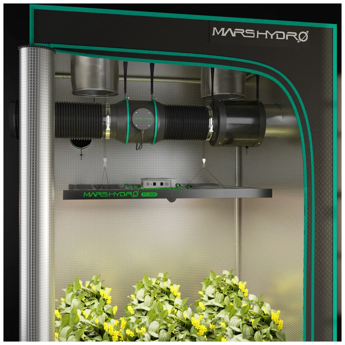 Mars Hydro - Inline Fan + Refillable Carbon Filter + Fan Controller Kit 150mm @ 683 m³/t - Billede 3