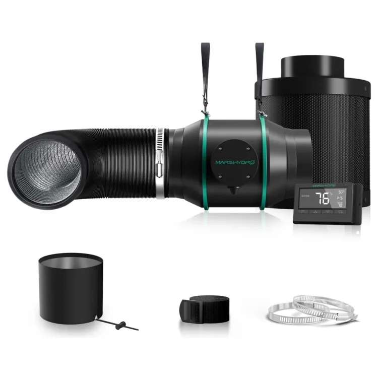 Mars Hydro - Inline Fan + Refillable Carbon Filter + Fan Controller Kit 150mm @ 683 m³/t