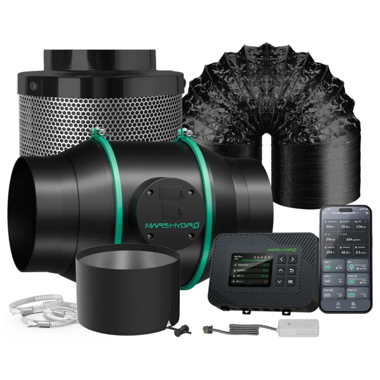 Mars Hydro - iFresh Control + Inline Fan + Refillable Carbon Filter Kit 150mm @ 683 m³/t