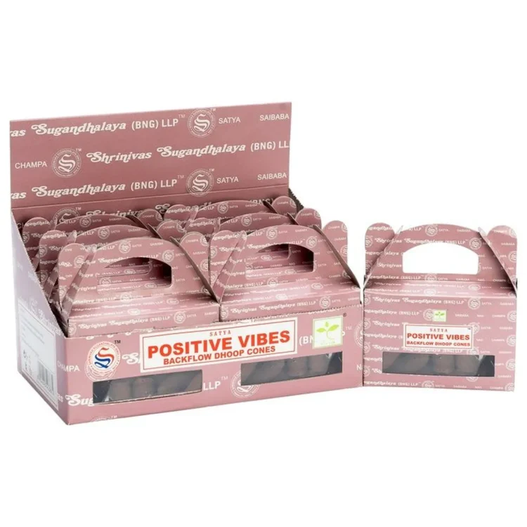 Satya - Positive Vibes Backflow Dhoop Cones 40 stk