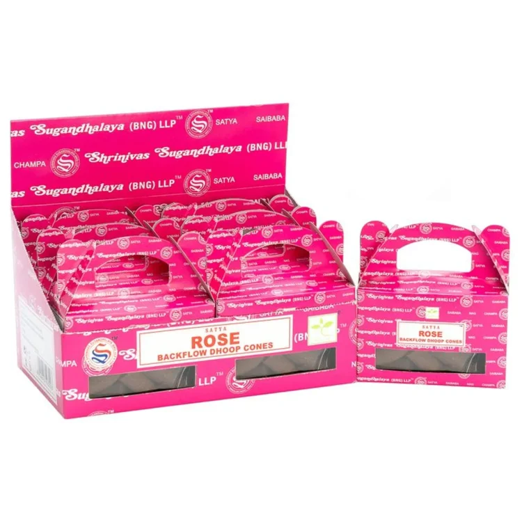 Satya - Rose Backflow Dhoop Cones 40 stk