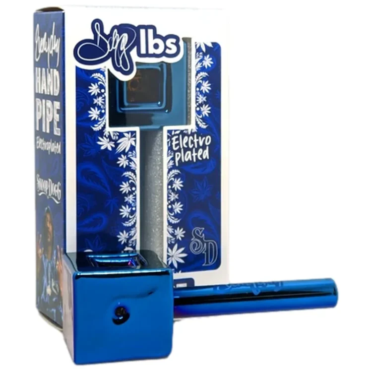 Dogg Lbs - Everyday Electro Plated Cube Hand Pipe Blue 102 mm