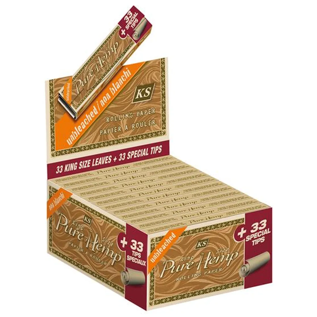 Pure Hemp - Unbleached King Size Slim m/ Filtertips - Billede 3