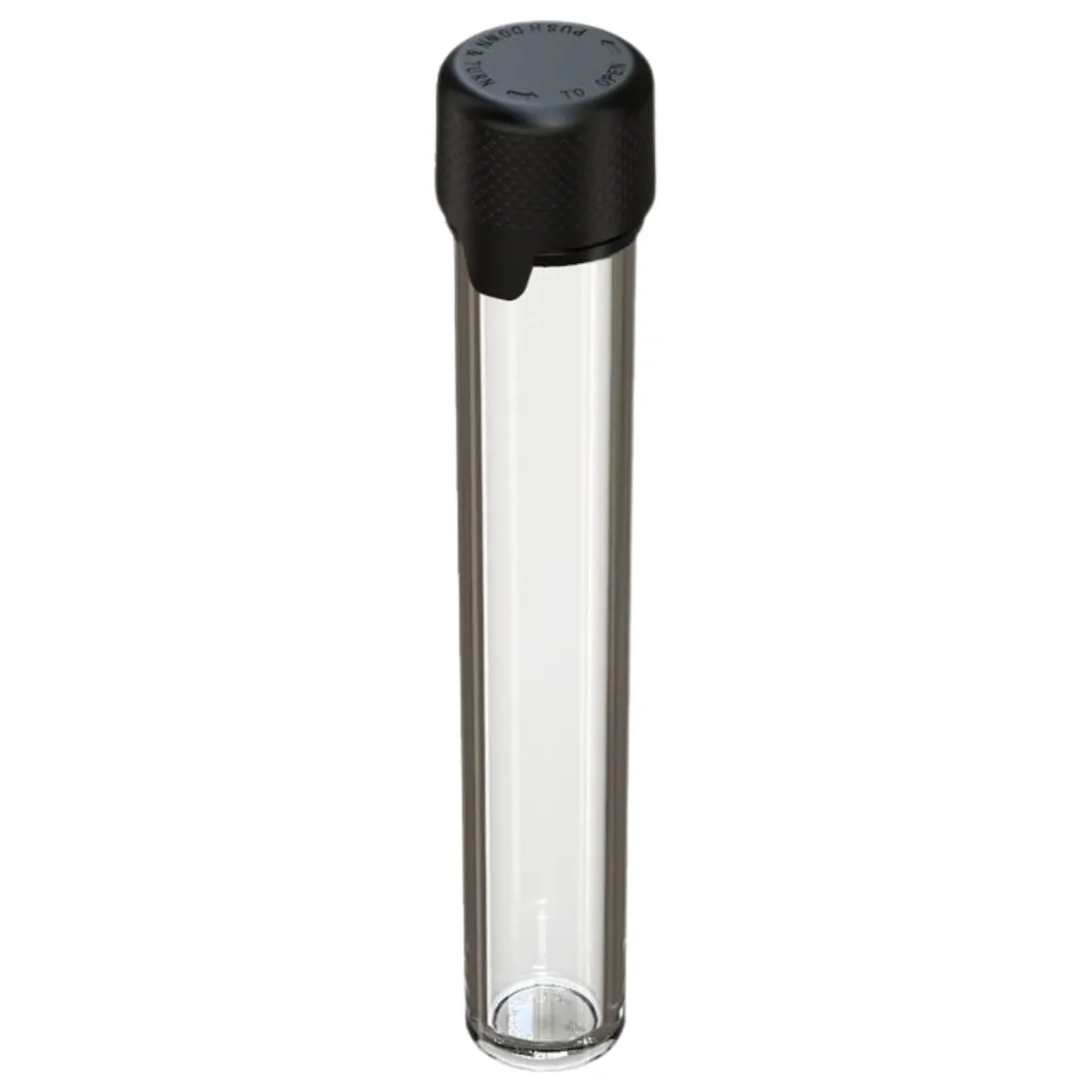 Chubby Gorilla Aviator CR Pre-Roll Tube Clear/Black 115 mm med små bogstaver langs kanten af lågets overside og uden etiket.