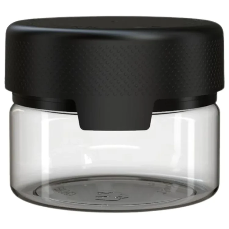 Chubby Gorilla Aviator CR XL Container Clear/Black 220 ml med glatte sider og et mat låg med en bred tap foran.