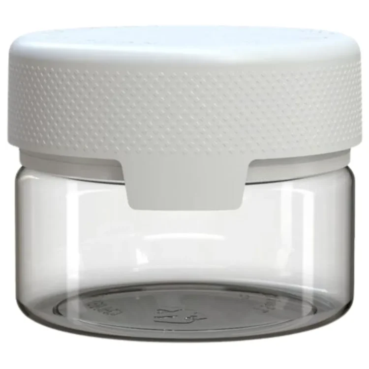 Chubby Gorilla Aviator CR XL Container Clear/White 220 ml med små knopper langs det hvide lågs kant og en bred tap foran.